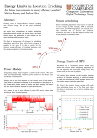 Energy Limits in Location Tracking
